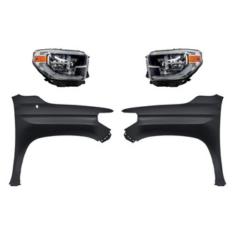 Replacement - 4-Piece Kit (Driver and Passenger Side Headlights, Driver and Passenger Side Fenders) (Standard Line)