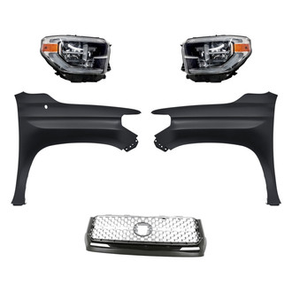 Replacement - 5-Piece Kit (Driver and Passenger Side Headlights, Grille, Driver and Passenger Side Fenders) (Standard Line)