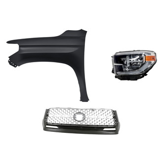 Replacement - 3-Piece Kit (Driver Side Headlight, Grille, Front Driver Side Fender) (Standard Line)