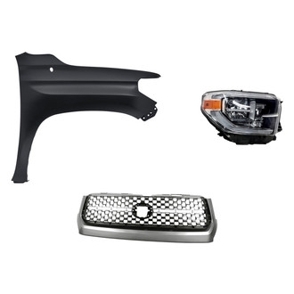 Replacement - 3-Piece Kit (Passenger Side Headlight, Grille, Front Passenger Side Fender) (Standard Line)