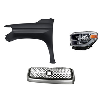 Replacement - 3-Piece Kit (Driver Side Headlight, Grille, Front Driver Side Fender) (Standard Line)