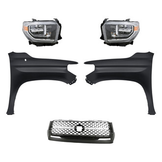 Replacement - 5-Piece Kit (Driver and Passenger Side Headlights, Grille, Driver and Passenger Side Fenders) (Standard Line)