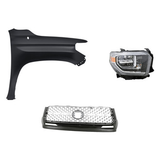 Replacement - 3-Piece Kit (Passenger Side Headlight, Grille, Front Passenger Side Fender) (Standard Line)