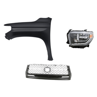 Replacement - 3-Piece Kit (Driver Side Headlight, Grille, Front Driver Side Fender) (Standard Line)