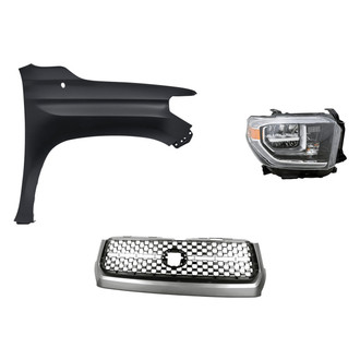 Replacement - 3-Piece Kit (Passenger Side Headlight, Grille, Front Passenger Side Fender) (Standard Line)