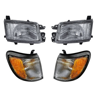 Replacement - 4-Piece Kit (Driver and Passenger Side Headlights, Driver and Passenger Side Turn Signal/Corner Lights) (Standard Line)