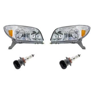 Replacement - 4-Piece Kit (Driver and Passenger Side Headlights, Bulbs) (Standard Line)
