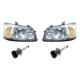 Replacement - 4-Piece Kit (Driver and Passenger Side Headlights, Bulbs) (Standard Line)