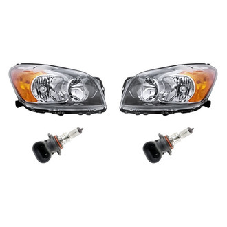 Replacement - 4-Piece Kit (Driver and Passenger Side Headlights, Bulbs) (Standard Line)