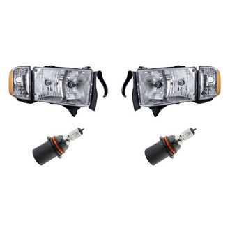 Replacement - 4-Piece Kit (Driver and Passenger Side Headlights, Bulbs) (Standard Line)
