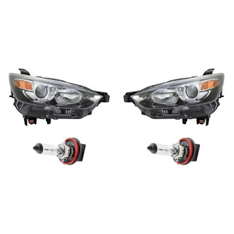 Replacement - 4-Piece Kit (Driver and Passenger Side Headlights, Bulbs) (Standard Line)