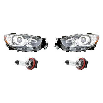 Replacement - 4-Piece Kit (Driver and Passenger Side Headlights, Bulbs) (Standard Line)