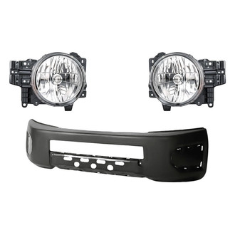 Replacement - 3-Piece Kit (Driver and Passenger Side Headlights, Front Bumper Cover) (Standard Line)