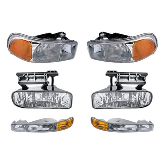 Replacement - 6-Piece Kit (Driver and Passenger Side Headlights, Driver and Passenger Side Fog Lights , Driver and Passenger Side Turn Signal/Parking Lights) (Standard Line)