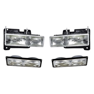 Replacement - 4-Piece Kit (Driver and Passenger Side Headlights, Driver and Passenger Side Turn Signal/Parking Lights)