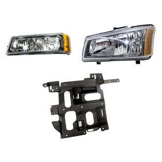 Replacement - 3-Piece Kit (Driver Side Headlight, Driver Side Headlight Support, Driver Side Turn Signal/Parking Light) (Standard Line)