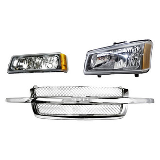 Replacement - 3-Piece Kit (Driver Side Headlight, Grille, Driver Side Turn Signal/Parking Light) (Standard Line)