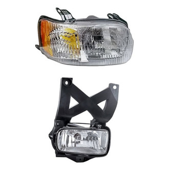 Replacement - 2-Piece Kit (Passenger Side Headlight, Passenger Side Fog Light) (Standard Line)