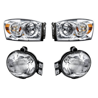 Replacement - 4-Piece Kit (Driver and Passenger Side Headlights, Driver and Passenger Side Fog Lights) (Standard Line)