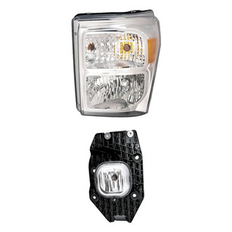 Replacement - 2-Piece Kit (Driver Side Headlight, Driver Side Fog Light) (CAPA Certified)