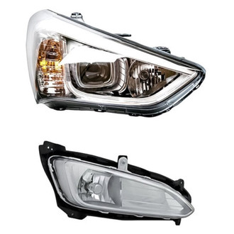 Replacement - 2-Piece Kit (Passenger Side Headlight, Passenger Side Fog Light) (CAPA Certified)