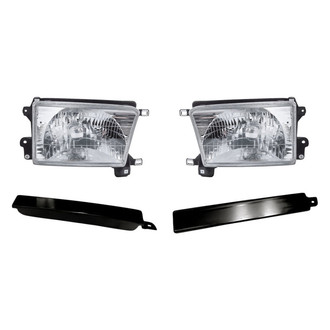 Replacement - 4-Piece Kit (Driver and Passenger Side Headlights, Front Driver and Passenger Side Bumper Grille Fillers) (Standard Line)
