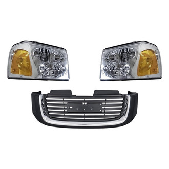 Replacement - 3-Piece Kit (Driver and Passenger Side Headlights, Grille) (Standard Line)