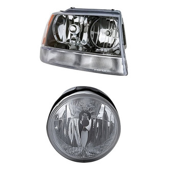 Replacement - 2-Piece Kit (Passenger Side Headlight, Passenger Side Fog Light) (Standard Line)