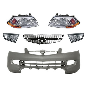 Replacement - 6-Piece Kit (Driver and Passenger Side Headlights, Front Bumper Cover, Grille, Driver and Passenger Side Fog Lights) (Standard Line)