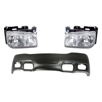 Replacement - 3-Piece Kit (Driver and Passenger Side Headlights, Front Bumper Cover) (Standard Line)