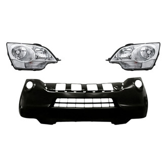 Replacement - 3-Piece Kit (Driver and Passenger Side Headlights, Front Bumper Cover) (Standard Line)