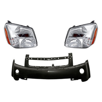 Replacement - 3-Piece Kit (Driver and Passenger Side Headlights, Front Bumper Cover) (Standard Line)