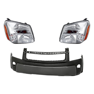 Replacement - 3-Piece Kit (Driver and Passenger Side Headlights, Front Bumper Cover) (Standard Line)