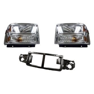 Replacement - 3-Piece Kit (Driver and Passenger Side Headlights, Header Panel) (Standard Line)