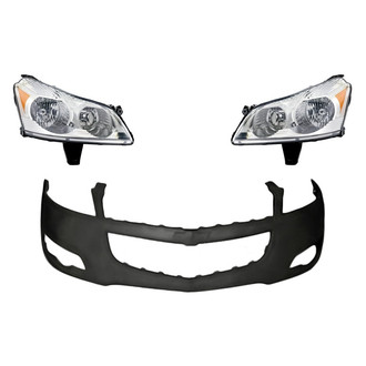 Replacement - 3-Piece Kit (Driver and Passenger Side Headlights, Front Upper Bumper Cover) (Standard Line)