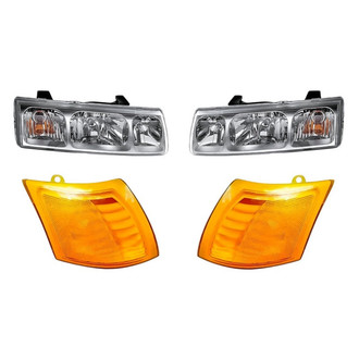Replacement - 4-Piece Kit (Driver and Passenger Side Headlights, Driver and Passenger Side Turn Signal/Corner Lights) (Standard Line)
