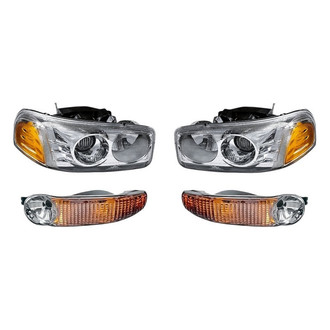 Replacement - 4-Piece Kit (Driver and Passenger Side Headlights, Driver and Passenger Side Turn Signal/Parking Lights) (Standard Line)
