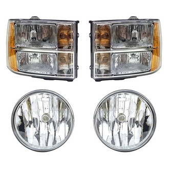Replacement - 4-Piece Kit (Driver and Passenger Side Headlights, Driver and Passenger Side Fog Lights) (Standard Line)