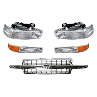 Replacement - 5-Piece Kit (Driver and Passenger Side Headlights, Grille, Driver and Passenger Side Turn Signal/Parking Lights) (Standard Line)