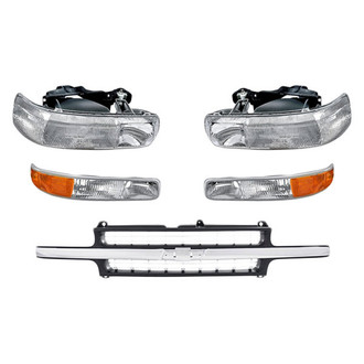 Replacement - 5-Piece Kit (Driver and Passenger Side Headlights, Grille, Driver and Passenger Side Turn Signal/Parking Lights) (Standard Line)