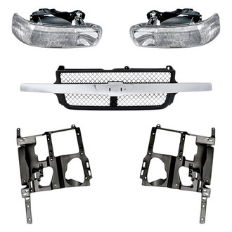 Replacement - 5-Piece Kit (Driver and Passenger Side Headlights, Grille, Driver and Passenger Side Headlight Supports) (Standard Line)