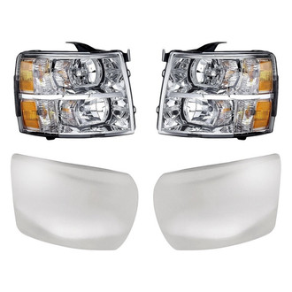 Replacement - 4-Piece Kit (Driver and Passenger Side Headlights, Front Driver and Passenger Side Bumper Ends) (Standard Line)