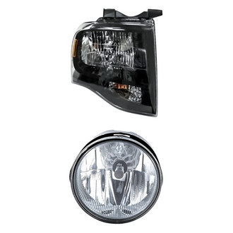 Replacement - 2-Piece Kit (Passenger Side Headlight, Passenger Side Fog Light) (Standard Line)