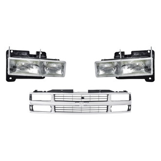 Replacement - 3-Piece Kit (Driver and Passenger Side Headlights, Grille) (Standard Line)