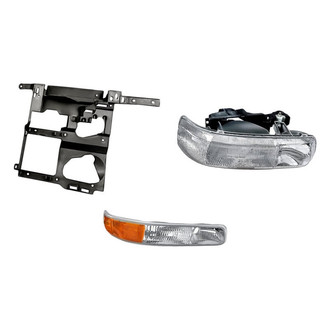 Replacement - 3-Piece Kit (Passenger Side Headlight, Passenger Side Headlight Support, Passenger Side Turn Signal/Parking Light) (Standard Line)