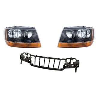 Replacement - 3-Piece Kit (Driver and Passenger Side Headlights, Header Panel) (Standard Line)