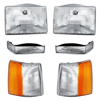 Replacement - 6-Piece Kit (Driver and Passenger Side Headlights, Driver and Passenger Side Turn Signal/Corner Lights, Driver and Passenger Side Turn Signal/Parking Lights) (Standard Line)