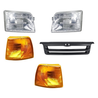 Replacement - 5-Piece Kit (Driver and Passenger Side Headlights, Grille, Driver and Passenger Side Turn Signal/Corner Lights) (Standard Line)