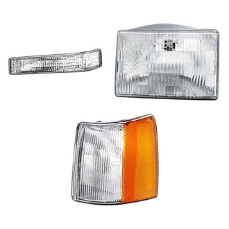 Replacement - 3-Piece Kit (Driver Side Headlight, Driver Side Turn Signal/Corner Light, Driver Side Turn Signal/Parking Light) (Standard Line)