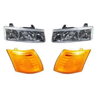 Replacement - 4-Piece Kit (Driver and Passenger Side Headlights, Driver and Passenger Side Turn Signal/Corner Lights) (Standard Line)